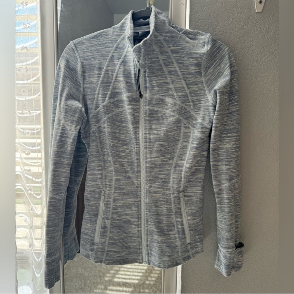 lululemon athletica Heathered Light Gray Full-Zip Utility Jacket